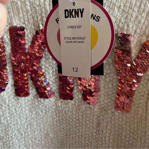 New DKNY Pink Sequin Logo Knit - Picture 3 of 4
